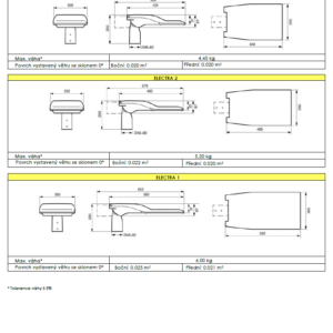 ELECTRA Series - rozměrový náčrtek