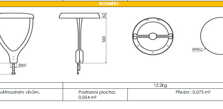 ES DEA PARK - rozměry